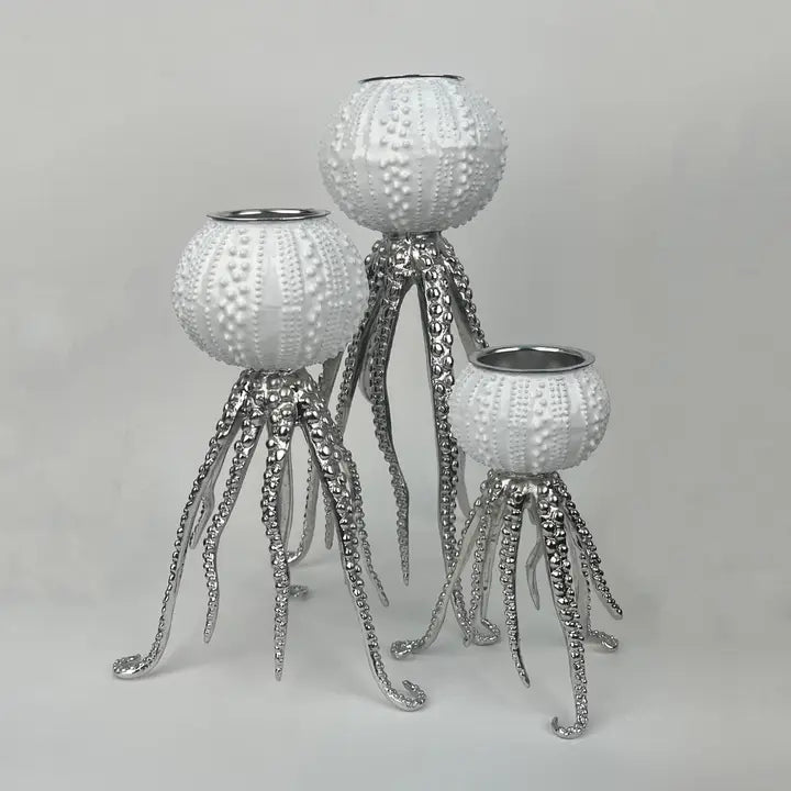 Metal Jellyfish Candle Holders - Set of 3
