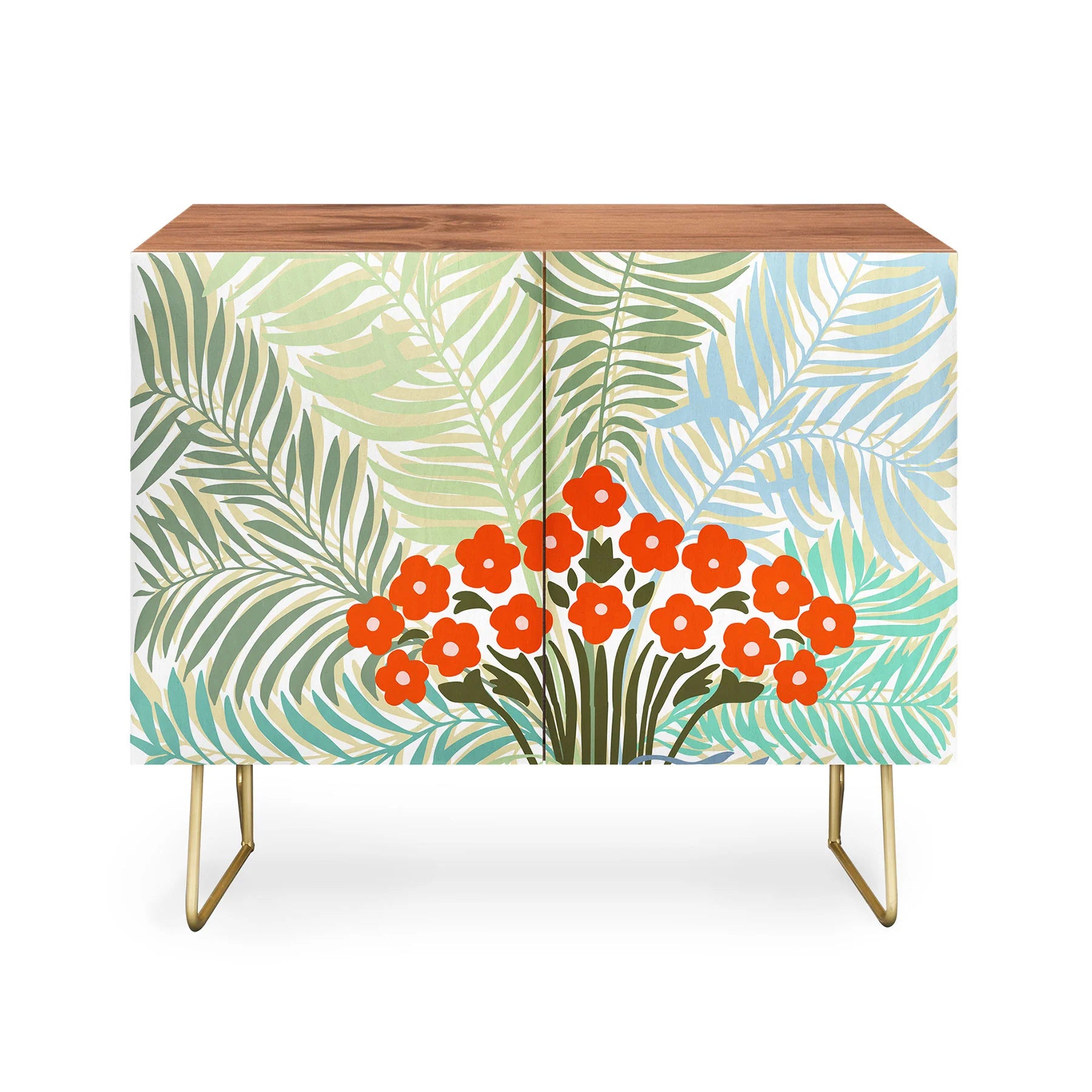 Palm Tree Leaf Bouquet Credenza