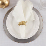 Gold Knotted Rope Napkin Ring Holder (Set of 4)