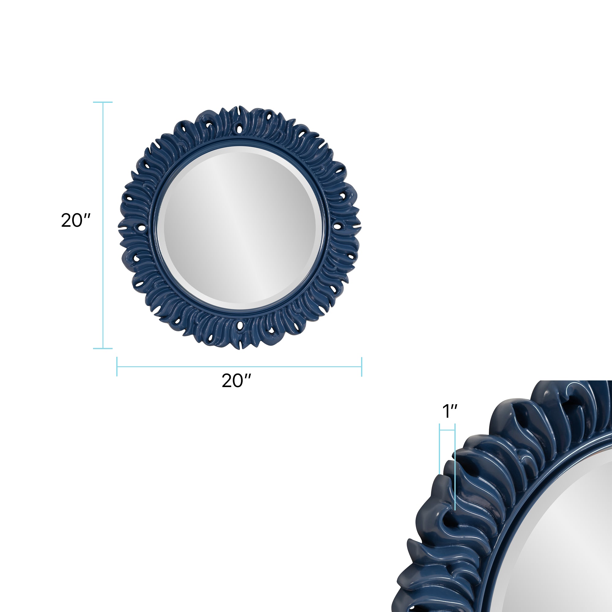 El Castillo Sun Mirror Navy Blue