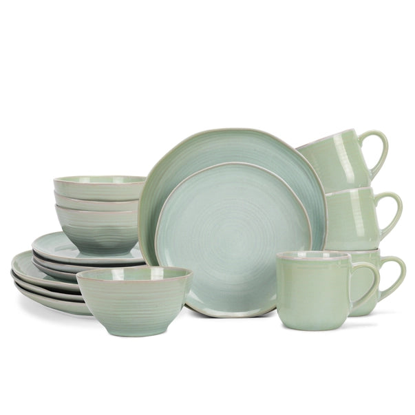 Dinnerware Set Reactiveglaze Green - 16 Piece