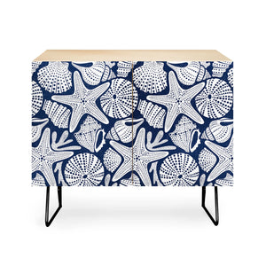 Ocean Floor Nautical Shells Credenza