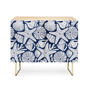 Ocean Floor Nautical Shells Credenza