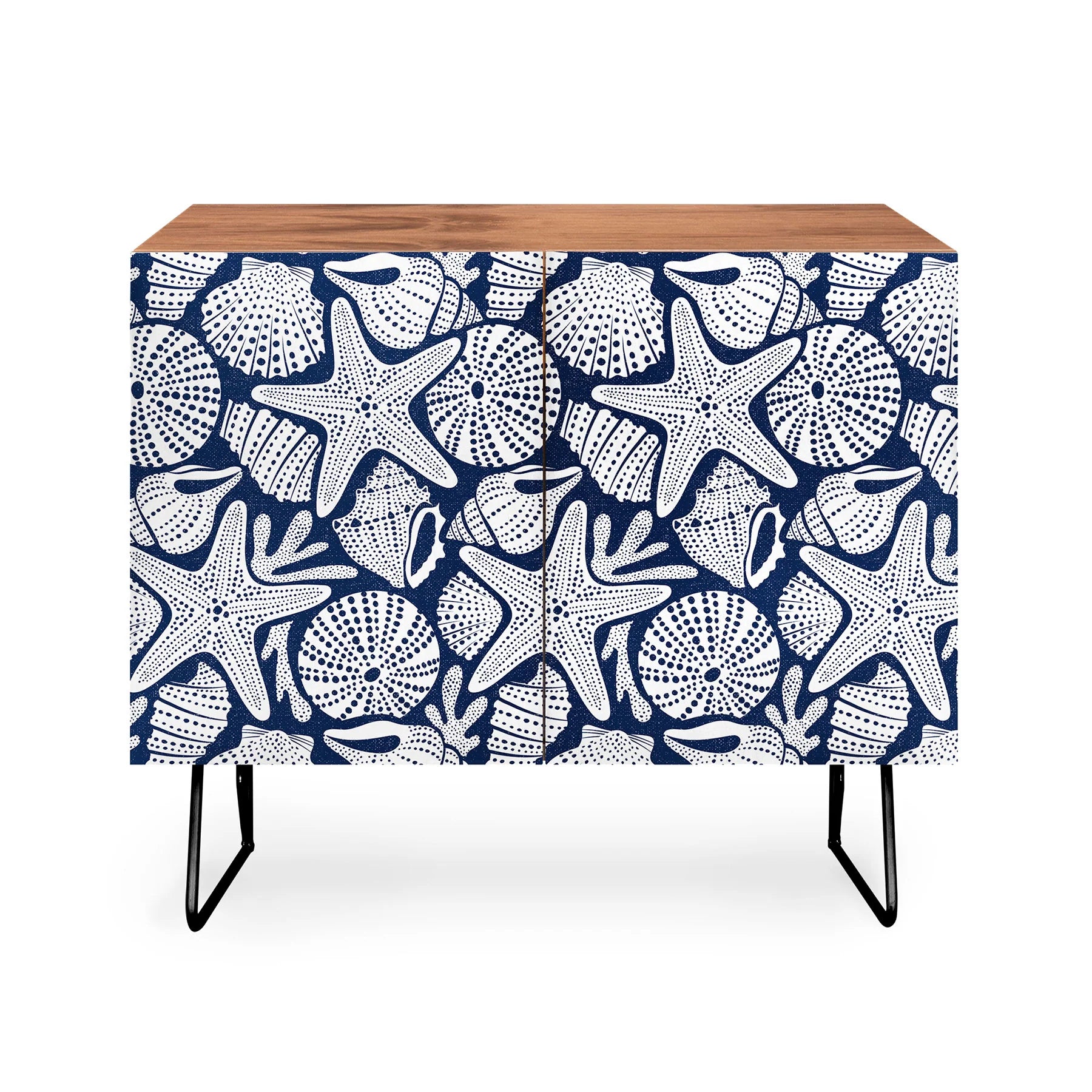 Ocean Floor Nautical Shells Credenza