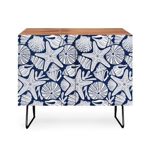 Ocean Floor Nautical Shells Credenza