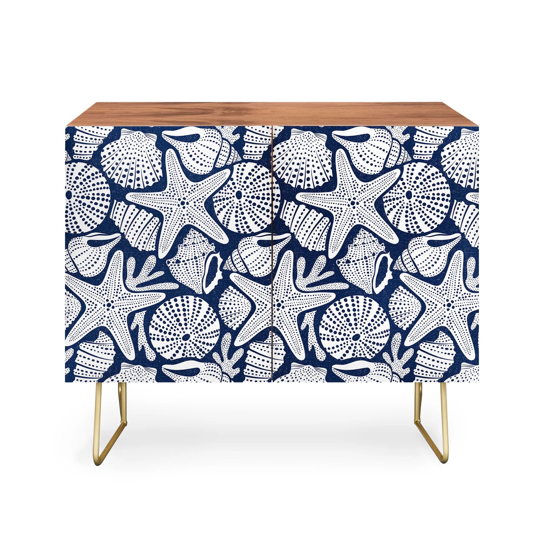 Ocean Floor Nautical Shells Credenza