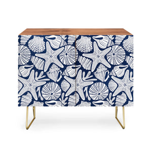 Ocean Floor Nautical Shells Credenza