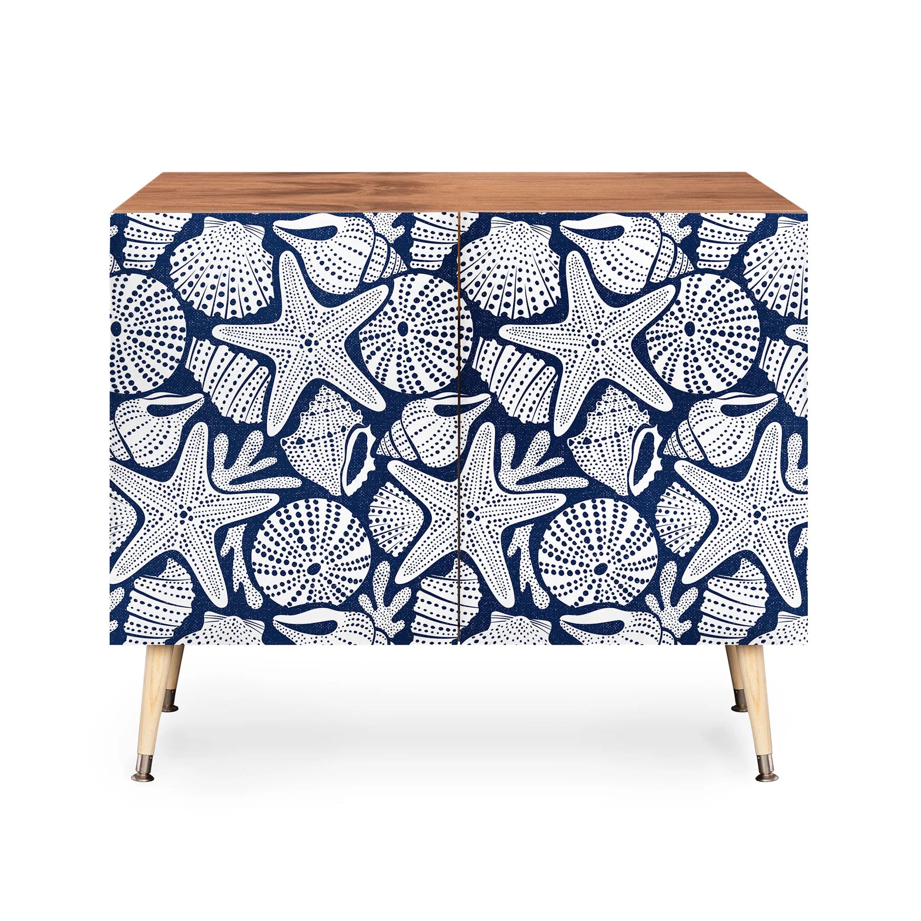 Ocean Floor Nautical Shells Credenza