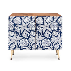 Ocean Floor Nautical Shells Credenza