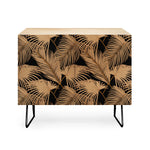 Palm Leaves Black Credenza