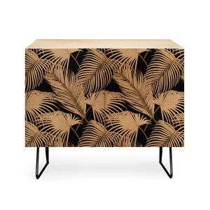 Palm Leaves Black Credenza