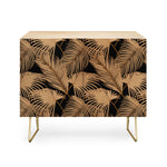 Palm Leaves Black Credenza