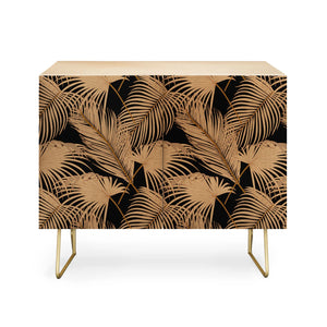 Palm Leaves Black Credenza