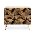 Palm Leaves Black Credenza