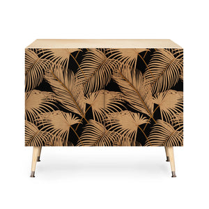 Palm Leaves Black Credenza