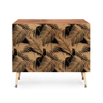 Palm Leaves Black Credenza