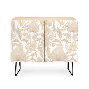 Palm Leaves Cream White Credenza