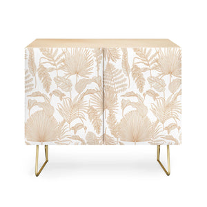 Palm Leaves Cream White Credenza
