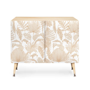 Palm Leaves Cream White Credenza