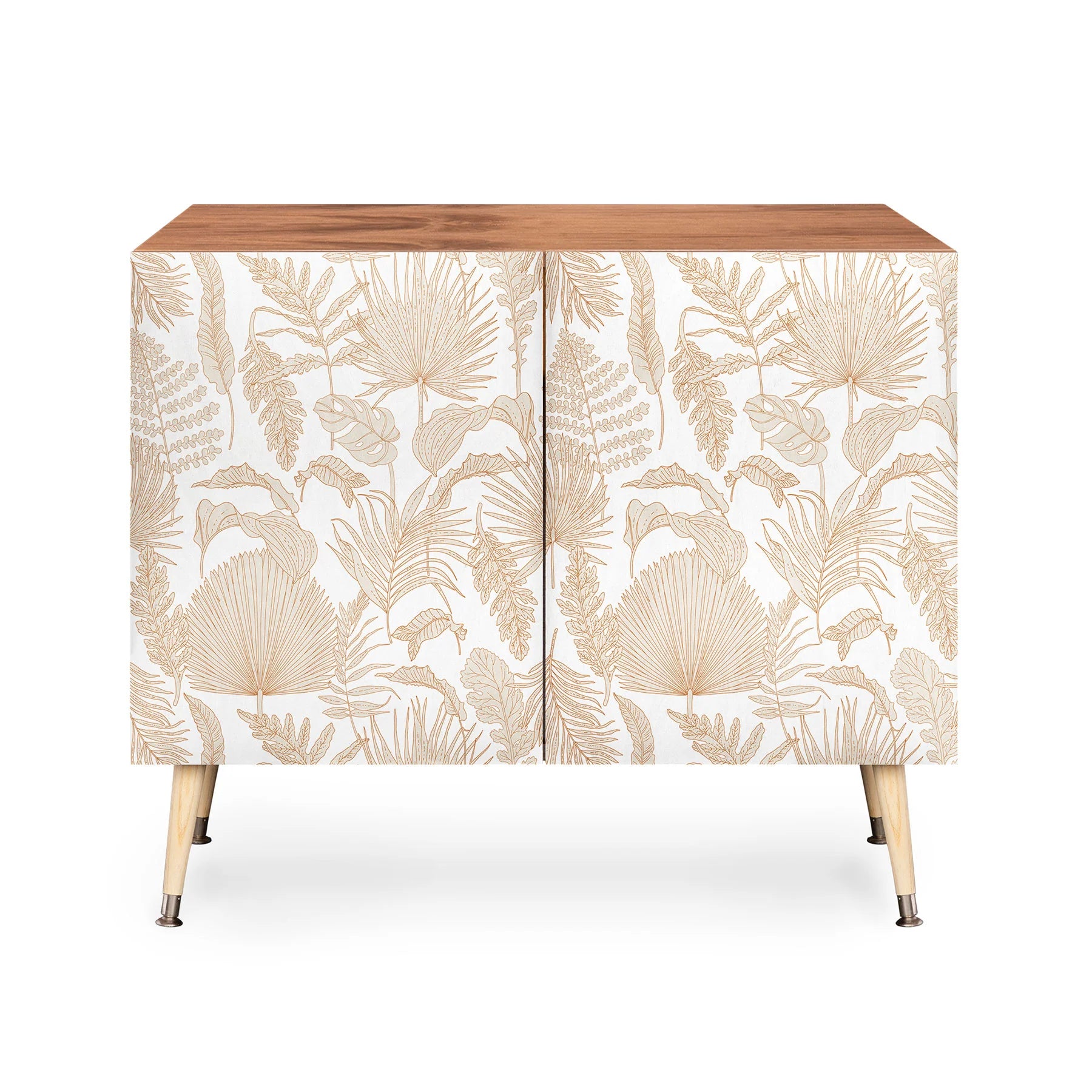 Palm Leaves Cream White Credenza