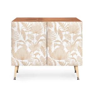Palm Leaves Cream White Credenza