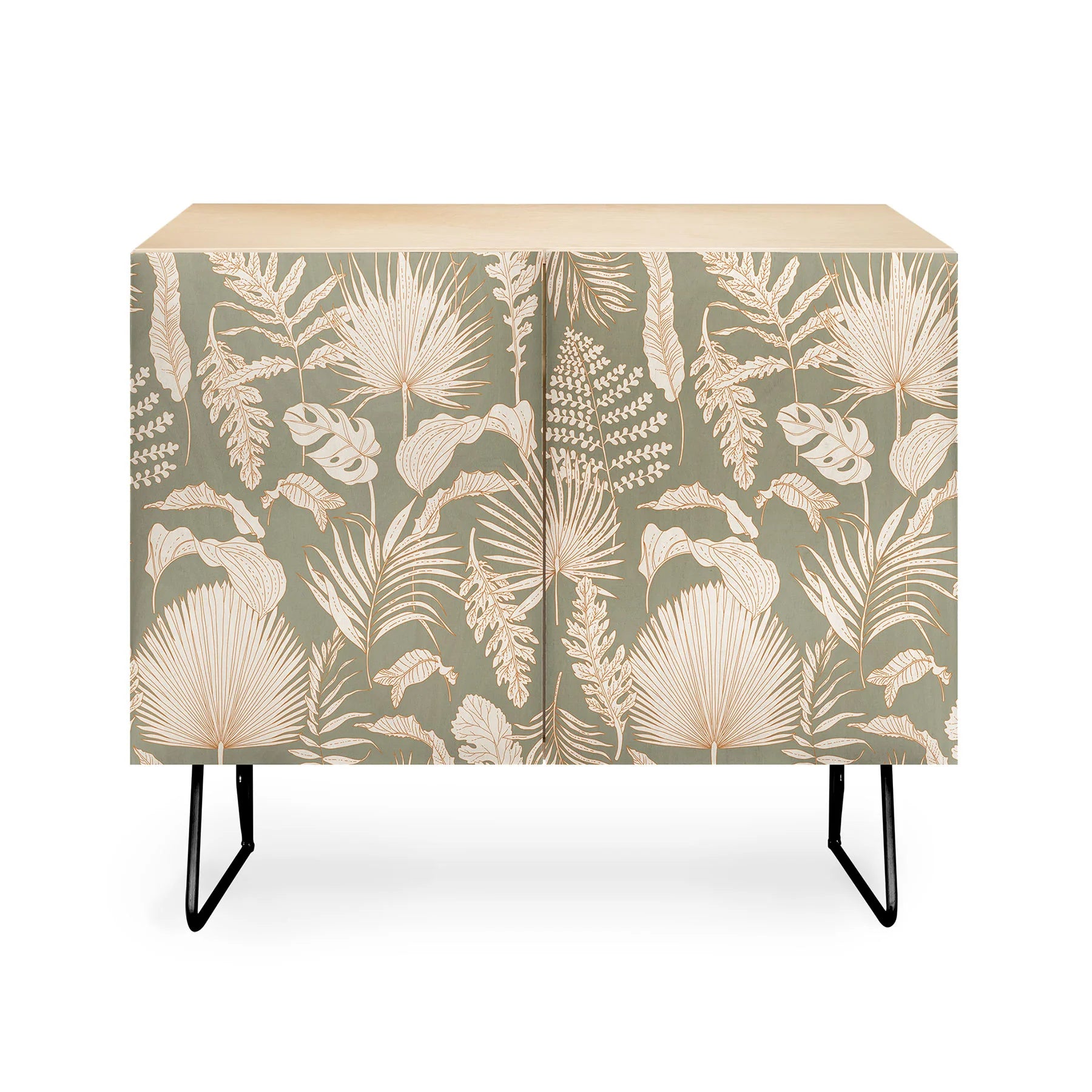 Palm Leaves Sage Credenza