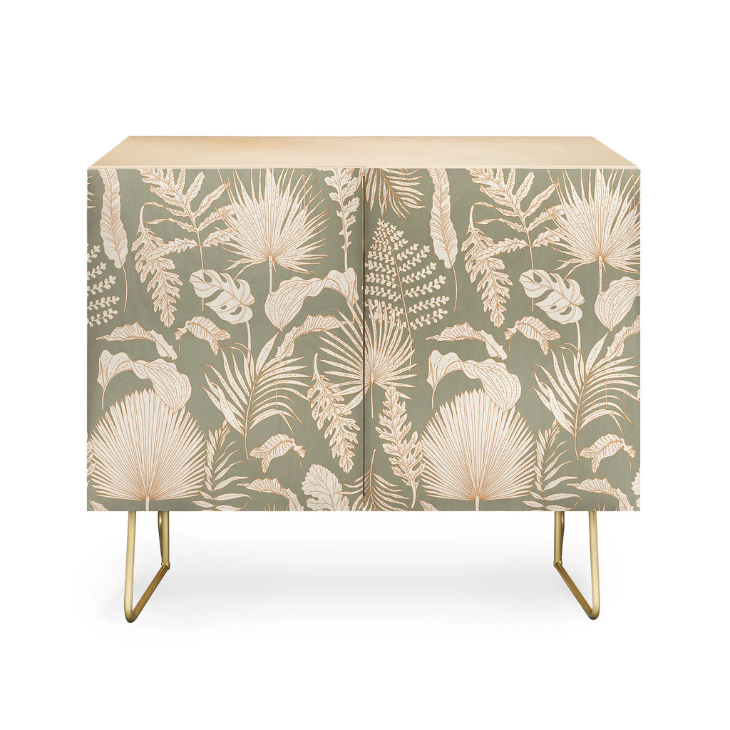 Palm Leaves Sage Credenza