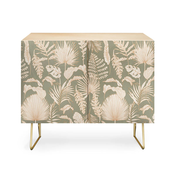 Palm Leaves Sage Credenza