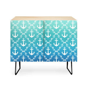 Nautical Knots Ombre Blue Credenza