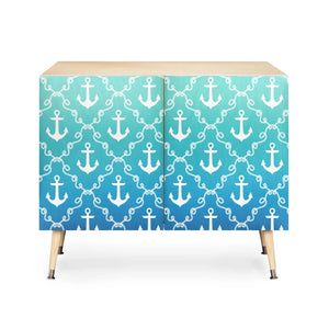 Nautical Knots Ombre Blue Credenza