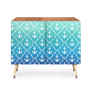 Nautical Knots Ombre Blue Credenza