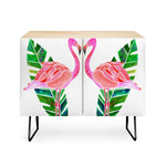 Flamingo and Banana Leaf Credenza