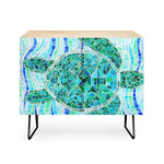 Mosaic Watercolor Sea Turtle Credenza