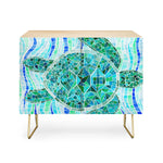 Mosaic Watercolor Sea Turtle Credenza