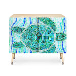 Mosaic Watercolor Sea Turtle Credenza