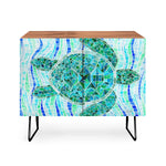 Mosaic Watercolor Sea Turtle Credenza