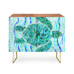 Mosaic Watercolor Sea Turtle Credenza