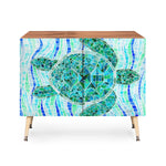 Mosaic Watercolor Sea Turtle Credenza