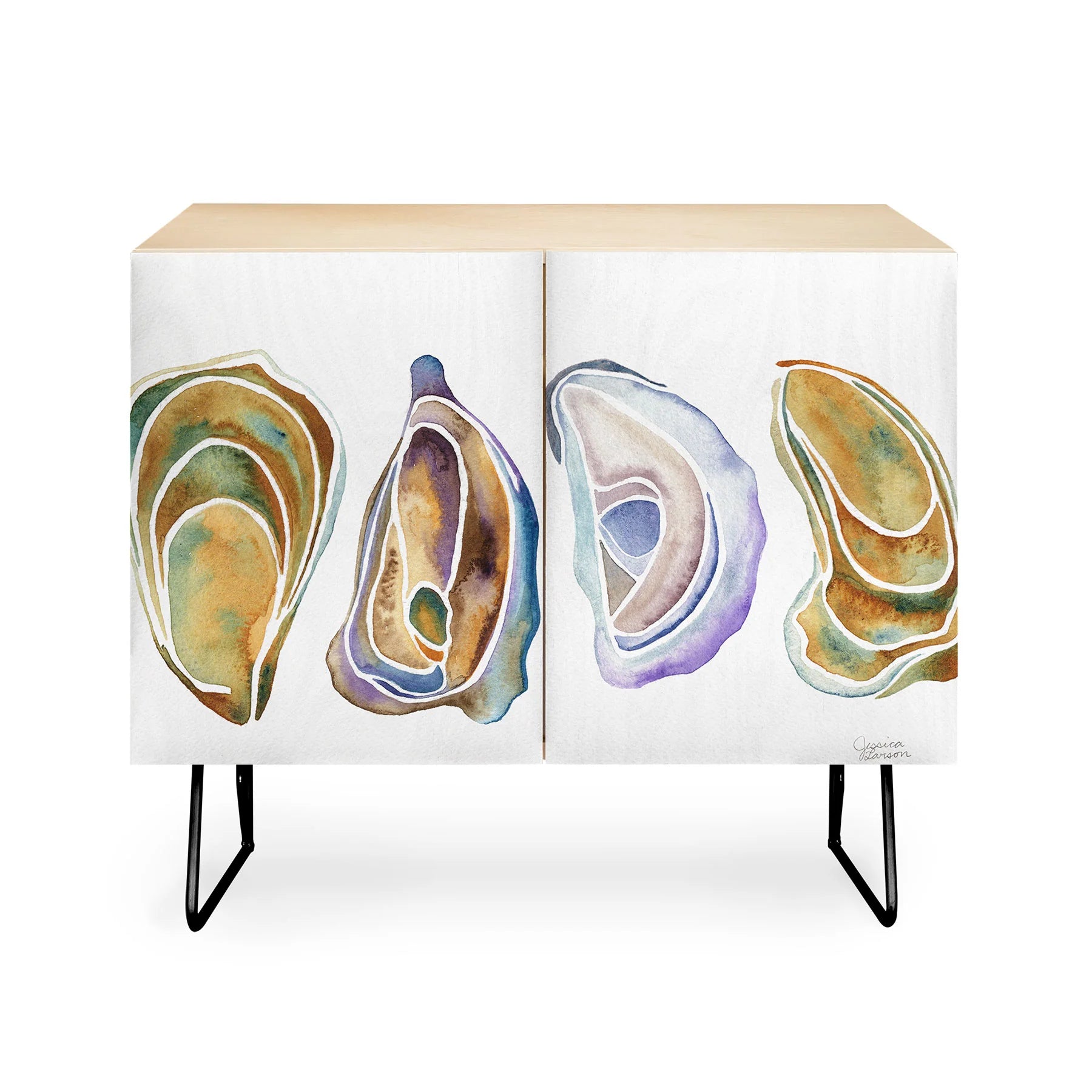 Watercolor Oysters Credenza
