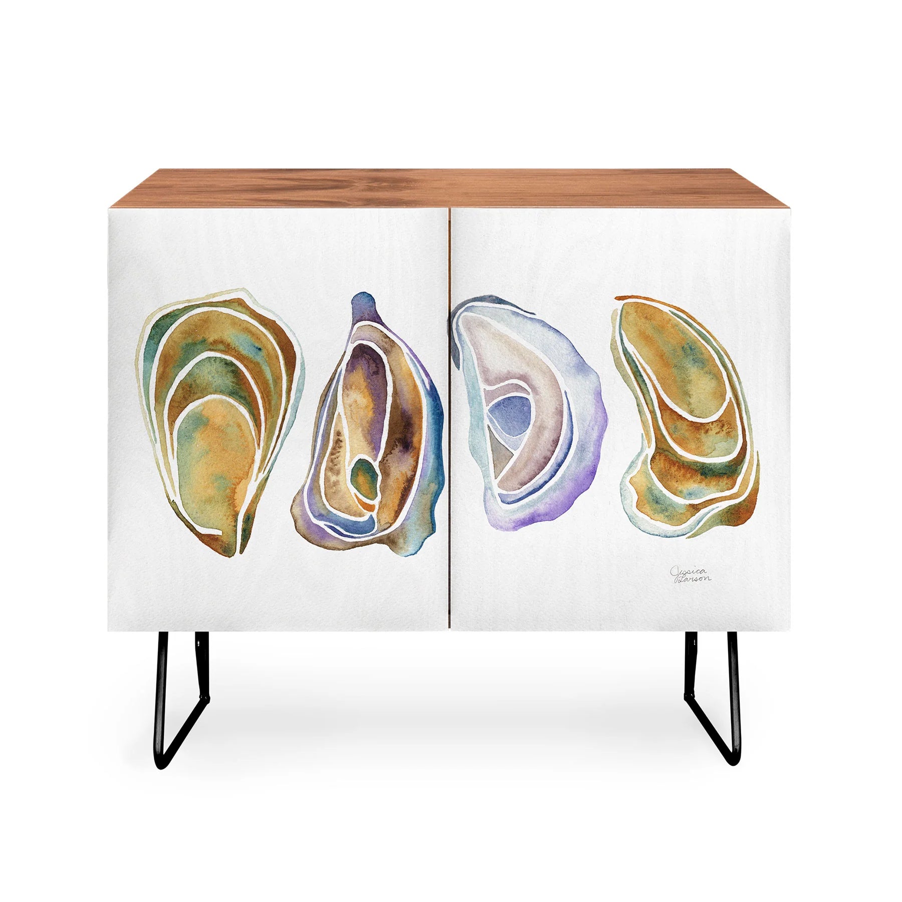 Watercolor Oysters Credenza