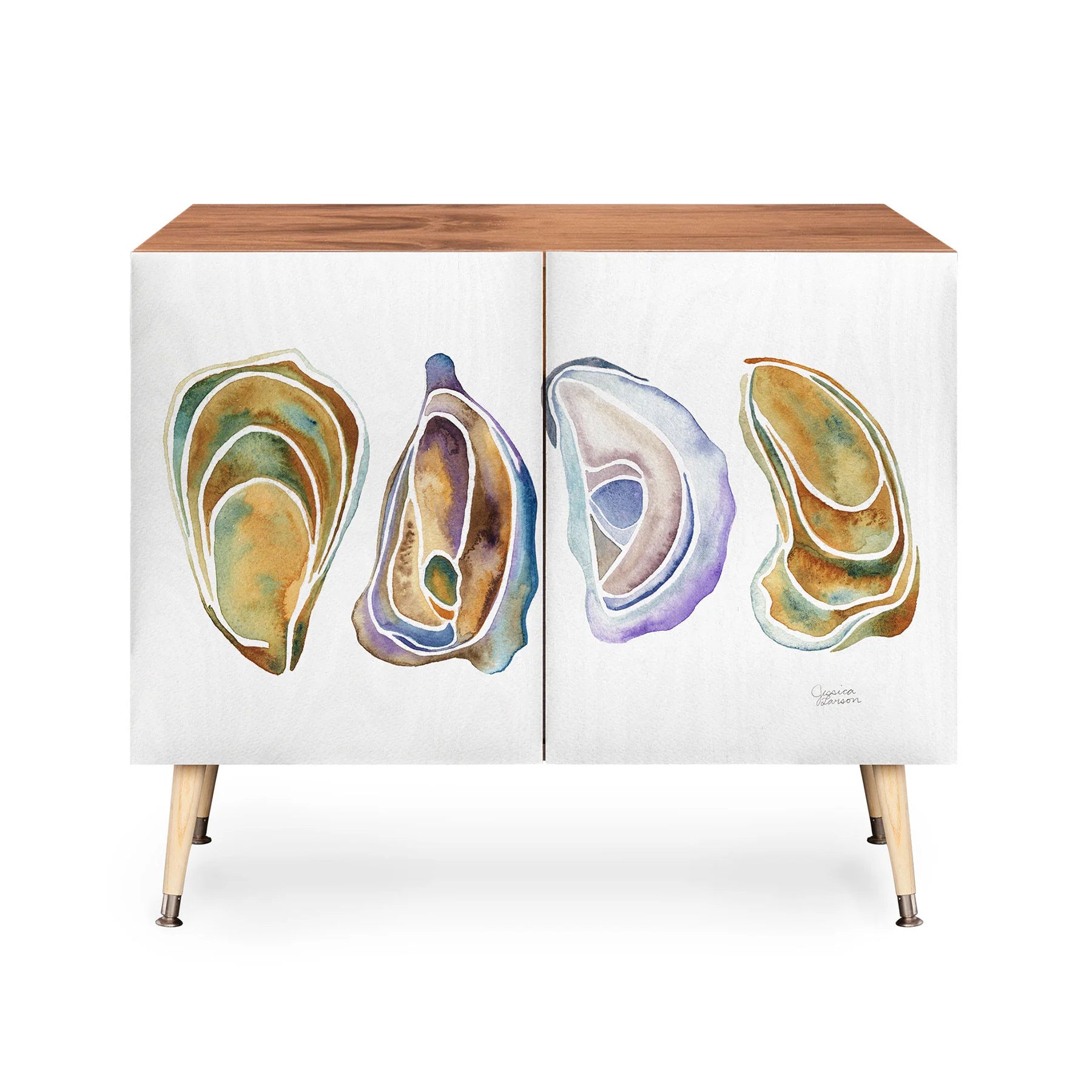Watercolor Oysters Credenza