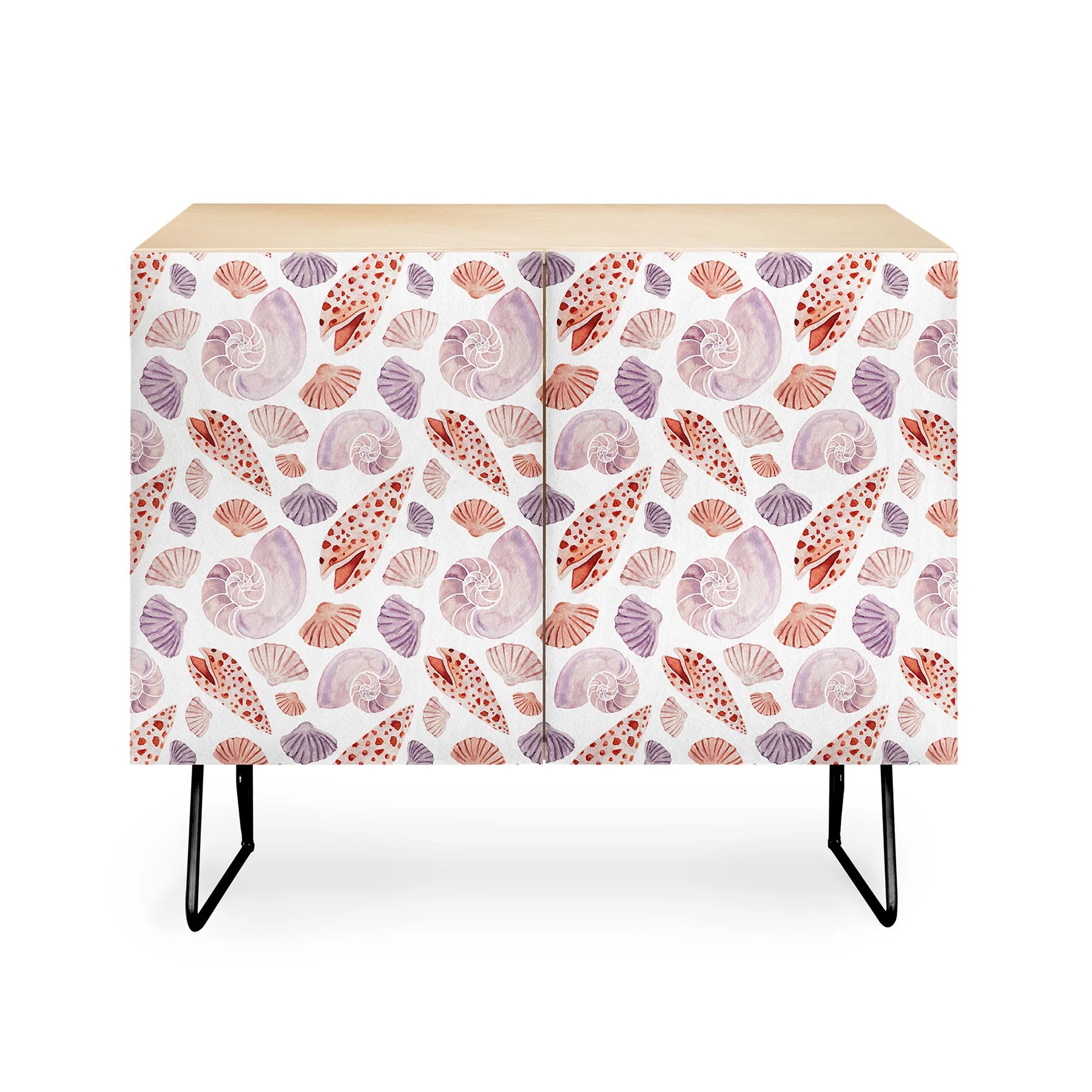 Watercolor Seashells i Credenza