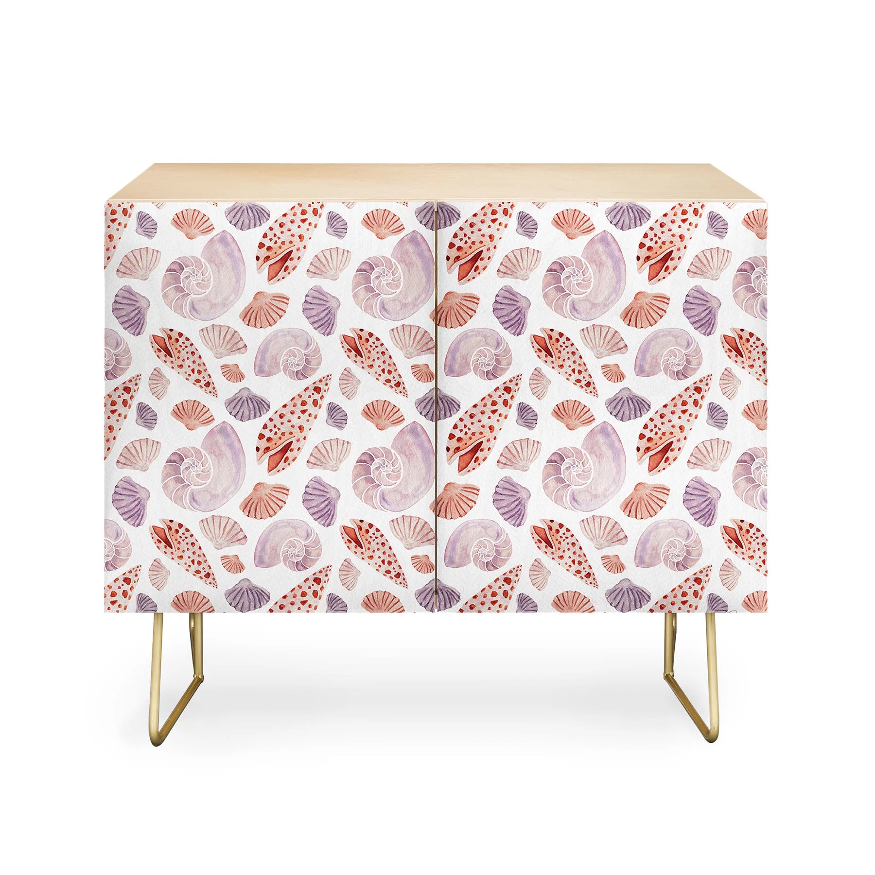 Watercolor Seashells i Credenza