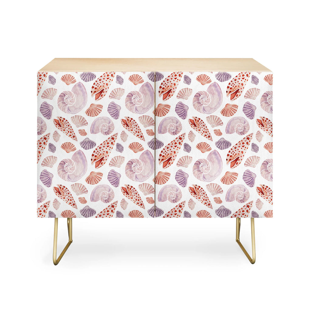Watercolor Seashells i Credenza