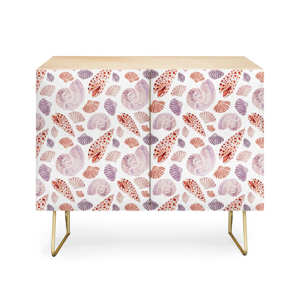 Watercolor Seashells i Credenza