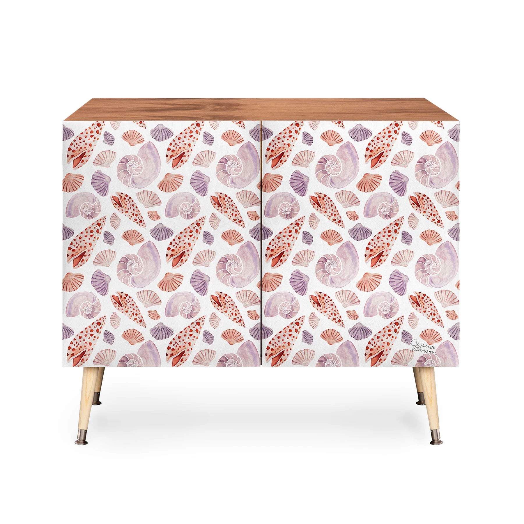 Watercolor Seashells i Credenza