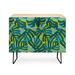 Monstera Leaves in Teal Credenza