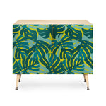 Monstera Leaves in Teal Credenza
