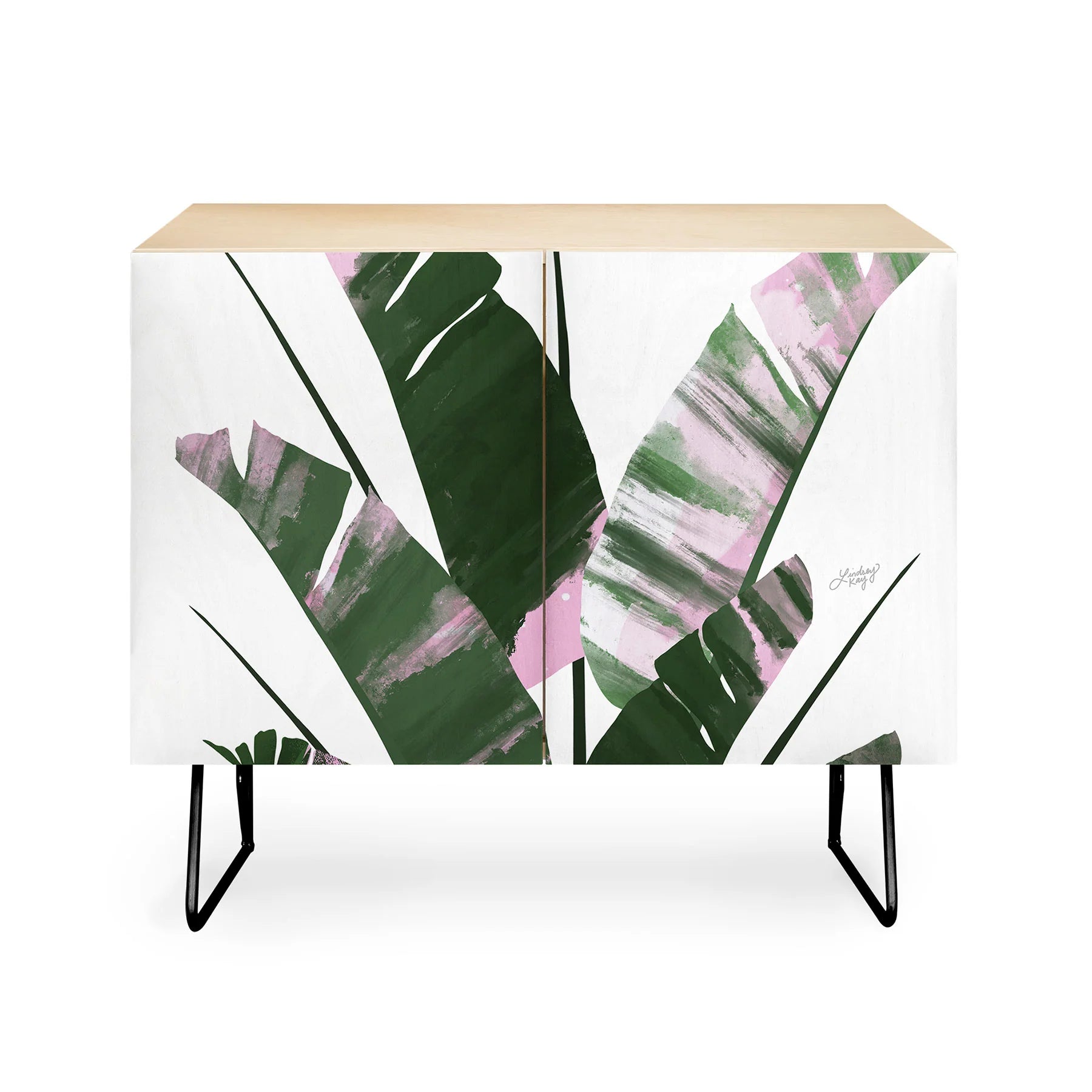 Banana Leaf Plant Collage Credenza