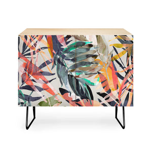 Palms Leaf Colorful Paint 2PB Credenza
